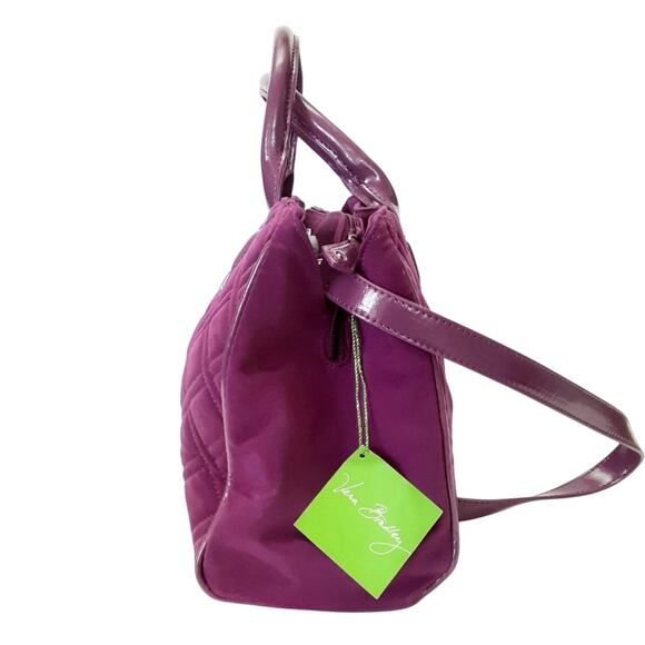 Vera Bradley Triple Compartment Handbag Crossbody Plum Purple Microfiber NWT - Picture 7 of 10